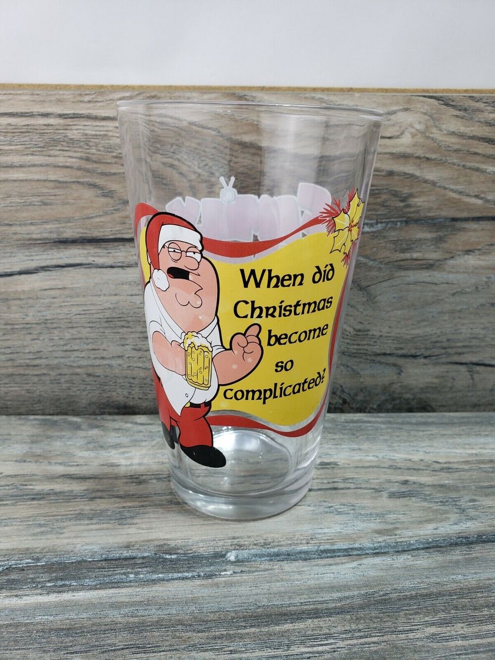 Family Guy Drinking Glass 2010 When Did Christmas Become so Complicated